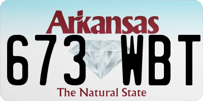 AR license plate 673WBT