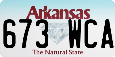 AR license plate 673WCA