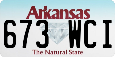 AR license plate 673WCI