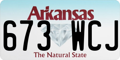 AR license plate 673WCJ