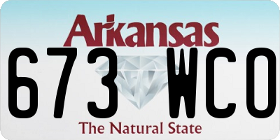 AR license plate 673WCO
