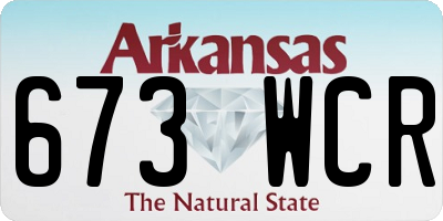 AR license plate 673WCR