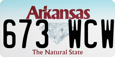 AR license plate 673WCW