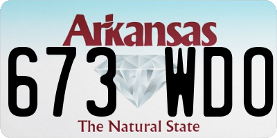 AR license plate 673WDO