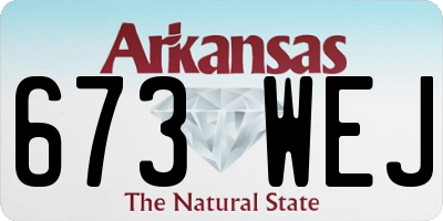 AR license plate 673WEJ