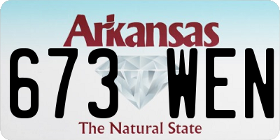 AR license plate 673WEN