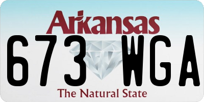 AR license plate 673WGA