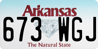 AR license plate 673WGJ