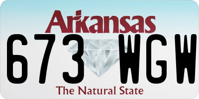 AR license plate 673WGW