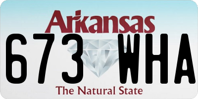 AR license plate 673WHA