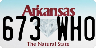 AR license plate 673WHO