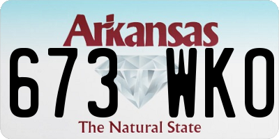 AR license plate 673WKO