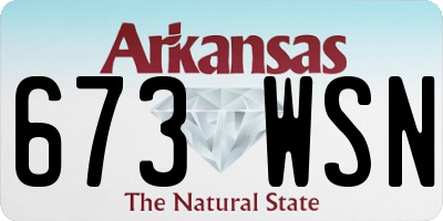 AR license plate 673WSN