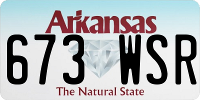 AR license plate 673WSR