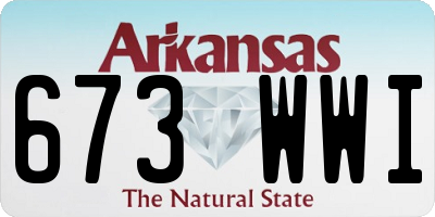 AR license plate 673WWI