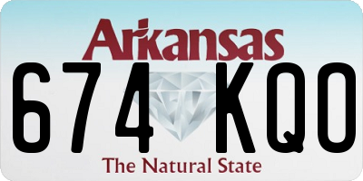 AR license plate 674KQO