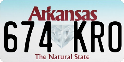 AR license plate 674KRO