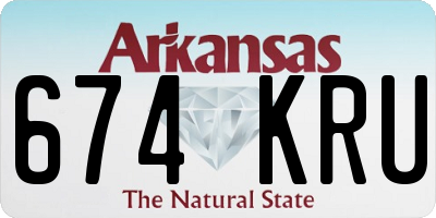 AR license plate 674KRU