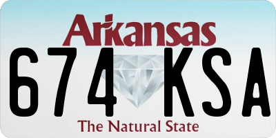 AR license plate 674KSA