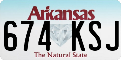 AR license plate 674KSJ