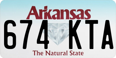 AR license plate 674KTA
