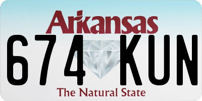 AR license plate 674KUN
