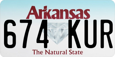 AR license plate 674KUR