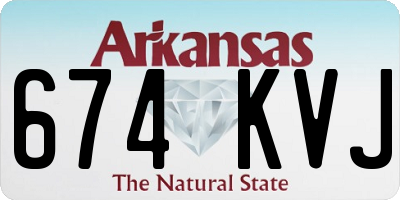 AR license plate 674KVJ
