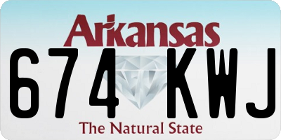 AR license plate 674KWJ