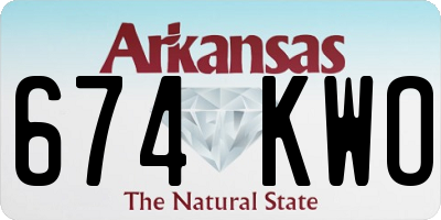 AR license plate 674KWO