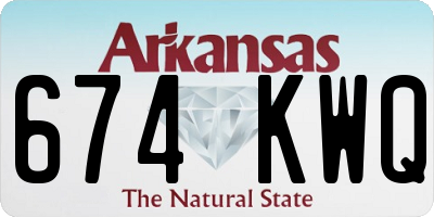 AR license plate 674KWQ