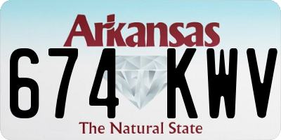 AR license plate 674KWV