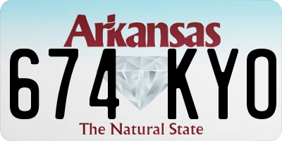 AR license plate 674KYO
