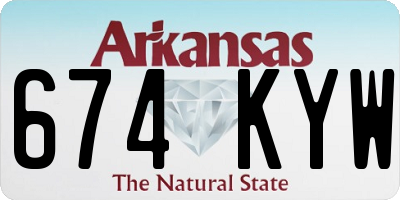 AR license plate 674KYW