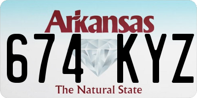 AR license plate 674KYZ