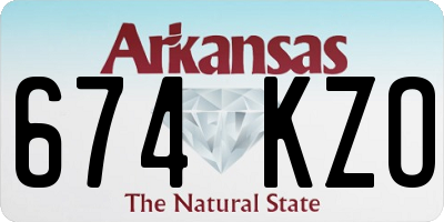 AR license plate 674KZO