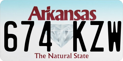 AR license plate 674KZW