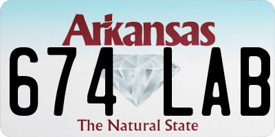 AR license plate 674LAB