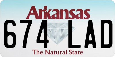 AR license plate 674LAD