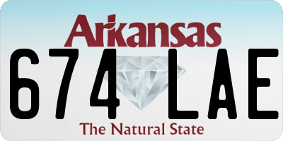 AR license plate 674LAE