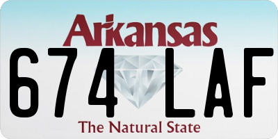 AR license plate 674LAF