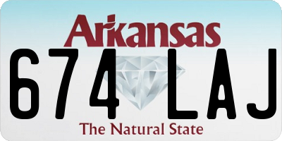 AR license plate 674LAJ
