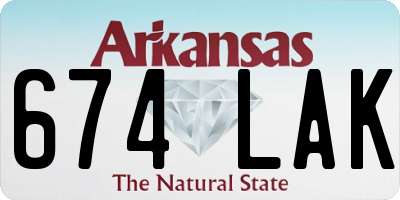 AR license plate 674LAK