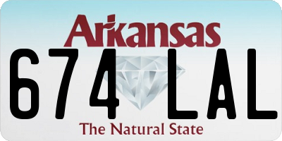 AR license plate 674LAL