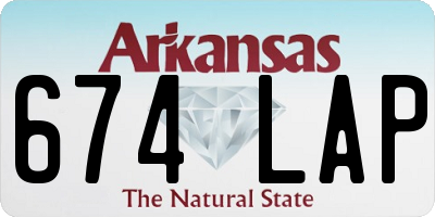 AR license plate 674LAP