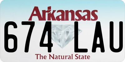 AR license plate 674LAU