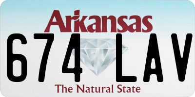 AR license plate 674LAV