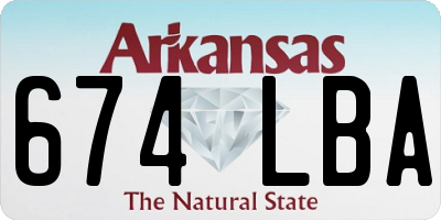 AR license plate 674LBA
