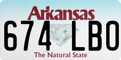 AR license plate 674LBO