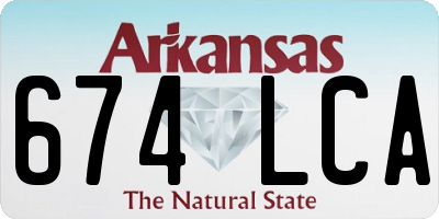 AR license plate 674LCA